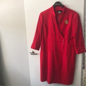 EUC Leslie Fay Red Suitdress or Sunday Best! 16
